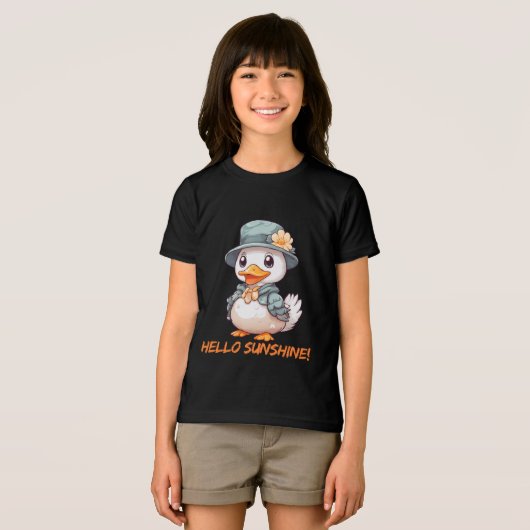 Charming Duck with Flower Hat Tri-Blend Shirt (Vorderseite Voll)