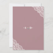Charming Dusty Blue Dusty Rose Floral Wedding Einladung (Rückseite)