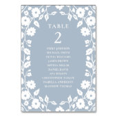 Charming Dusty Blue White Floral Seal Chart Tischnummer (Vorderseite)