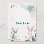 Charming Dusty Rose & Sage Green Water Color Baby Einladung (Rückseite)