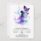 Charming Editable Fairy Birthday Einladung (Vorderseite)