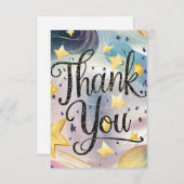 Charming Editable Meteor Celestial Dankeskarte (Vorne/Hinten)