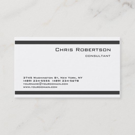 Charming Einfache, graue weiße Visitenkarte (Vorderseite)