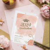 Charming Einzigartiger Fuzz Peach Abschluss Einlad Einladung