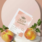 Charming Einzigartiger Fuzz Peach Abschluss Einlad Einladung