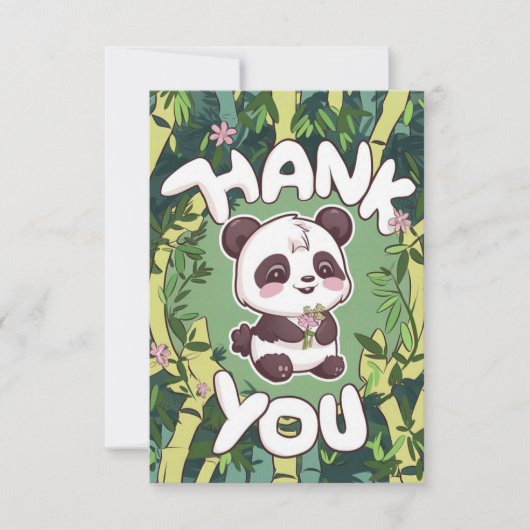 Charming Elegant Panda Dankeskarte (Vorderseite)