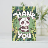 Charming Elegant Panda Dankeskarte (Stehend Vorderseite)