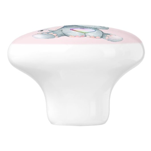 Charming Elephant Initial Heart Liebe Drawer Keramikknauf (Seitenansicht)