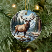 Charming Elk Animal Keepsake Keramik Ornament