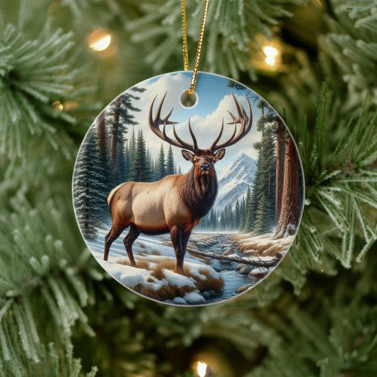 Charming Elk Animal Keepsake Keramik Ornament