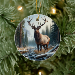 Charming Elk Animal Keepsake Keramik Ornament