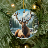 Charming Elk Animal Keepsake Keramik Ornament