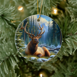 Charming Elk Animal Keepsake Keramik Ornament