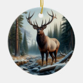 Charming Elk Animal Keepsake Keramik Ornament (Vorne)