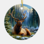 Charming Elk Animal Keepsake Keramik Ornament (Vorne)