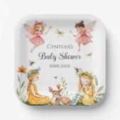 Charming Fairies Woodland Animals Baby Dusche Pappteller (Vorderseite)