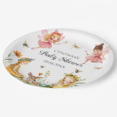 Charming Fairies Woodland Animals Baby Dusche Pappteller (Schrägansicht)