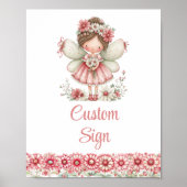 Charming Fairy Girl Blush Floral Birthday Custom   Poster (Vorne)