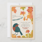Charming Fall Housewarming Leaves Minimalist Bird Einladung (Vorderseite)