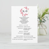 Charming Fall Leaf Monogram Wedding Programm (Stehend Vorderseite)