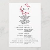 Charming Fall Leaf Monogram Wedding Programm (Vorderseite)