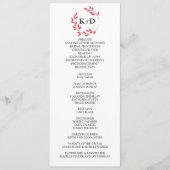 Charming Fall Leaf Monogram Wedding Programm (Vorderseite)