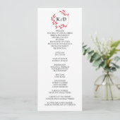 Charming Fall Leaf Monogram Wedding Programm (Stehend Vorderseite)