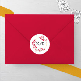 Charming Fall Leaf Monogram Wedding Runder Aufkleber