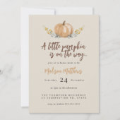 Charming Fall 'Little Pumpkin' Baby Dusche Einladung (Vorderseite)