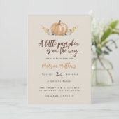 Charming Fall 'Little Pumpkin' Baby Dusche Einladung (Stehend Vorderseite)