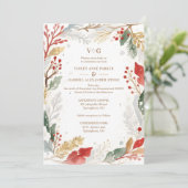 Charming Fall Nature Frame Photo Wedding Einladung (Stehend Vorderseite)