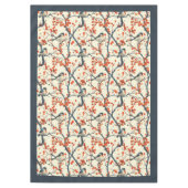 Charming Fall Tableclout mit Vögeln und Blüten Tischdecke (Vorderseite)