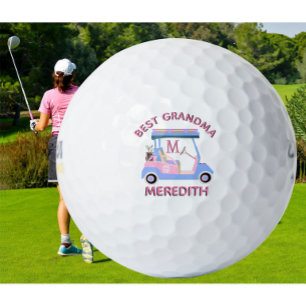 Charming Fem Golf Cart Bestes Grandma Monogram Nam Golfball
