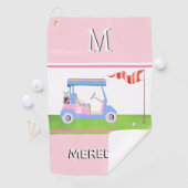 Charming Feminine Golf Cart Clubs Monogram Name Golfhandtuch (Insitu)