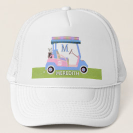 Charming Feminine Golf Cart Clubs Monogram Name Truckerkappe