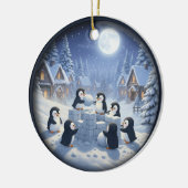 Charming Festive Christmas Scene Keramik Ornament (Links)