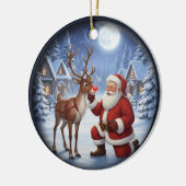 Charming Festive Christmas Scene Keramik Ornament (Links)