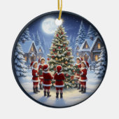Charming Festive Christmas Scene Keramik Ornament (Vorne)
