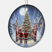 Charming Festive Christmas Scene Keramik Ornament (Links)