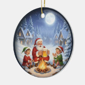 Charming Festive Christmas Scene Keramik Ornament (Links)