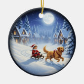 Charming Festive Christmas Scene Keramik Ornament (Vorne)
