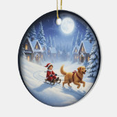 Charming Festive Christmas Scene Keramik Ornament (Links)