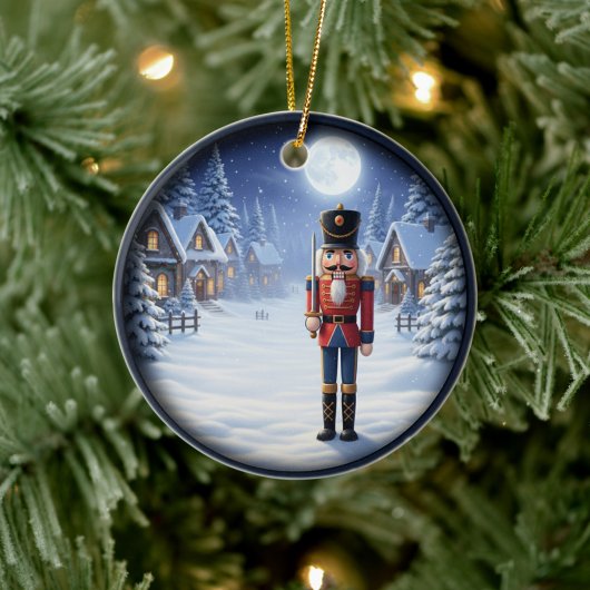 Charming Festive Christmas Scene Keramik Ornament
