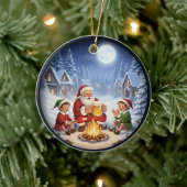 Charming Festive Christmas Scene Keramik Ornament