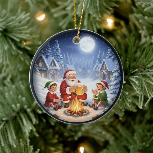 Charming Festive Christmas Scene Keramik Ornament