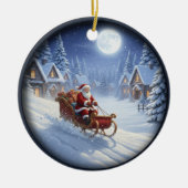 Charming Festive Christmas Scene Keramik Ornament (Vorne)