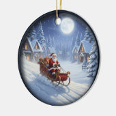 Charming Festive Christmas Scene Keramik Ornament (Links)