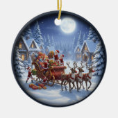 Charming Festive Christmas Scene Keramik Ornament (Vorne)