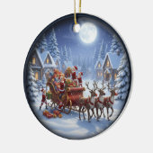Charming Festive Christmas Scene Keramik Ornament (Links)