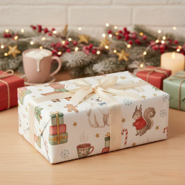 Charming Festive Friends Christmas Gift Wrap Geschenkpapier